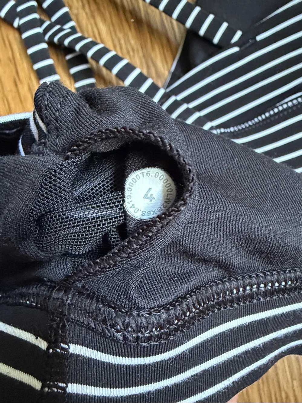 Lot of 2 lululemon athletica black/white striped size 4 energy bras